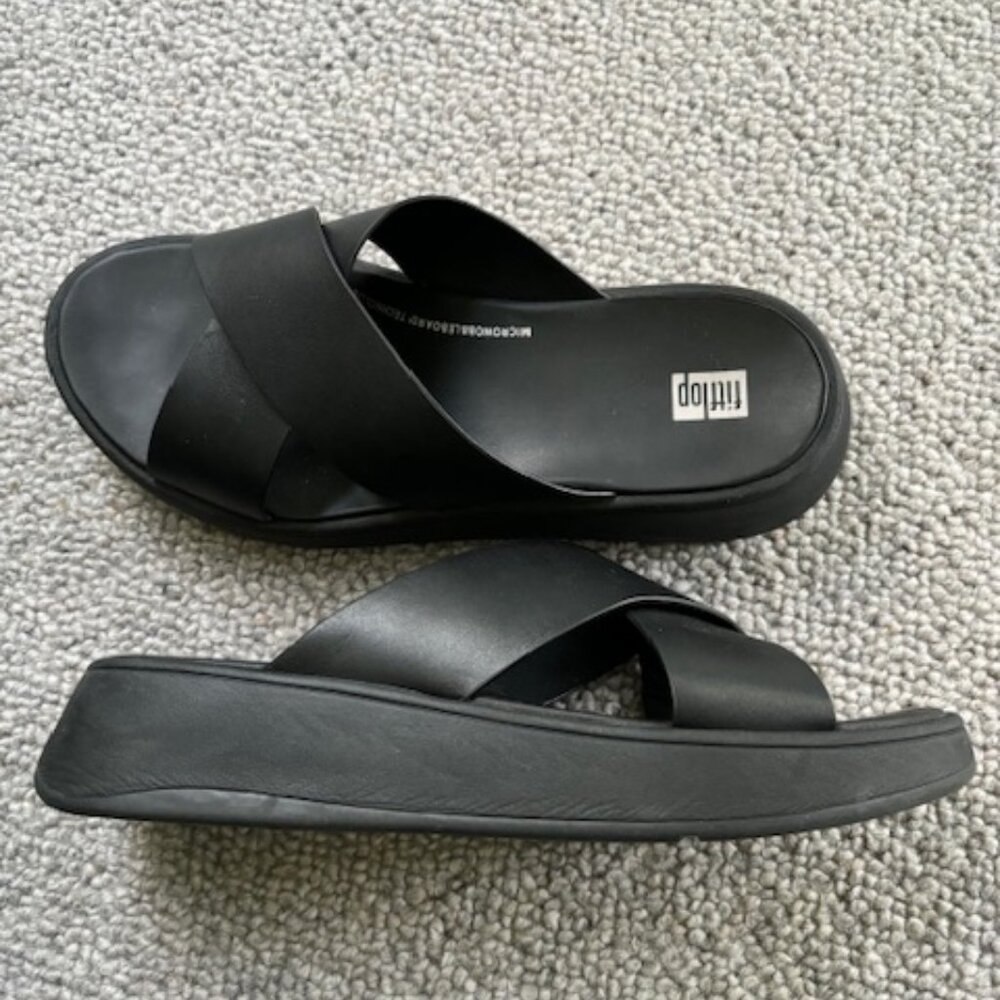Fit Flop F-Mode Leather Platform Slides - image 5